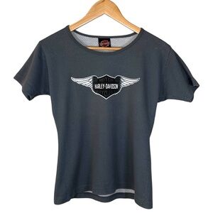 Harley Davidson Y2K Mesh Tee Orange County Irvine CA Biker Medium